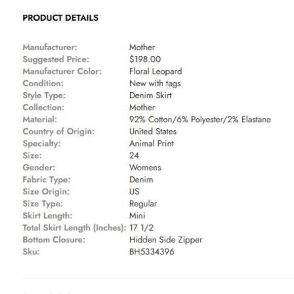 Mother The Ruffle Ruffle Dyed Denim Denim Skirt Yellow Floral Leopard - Picture 5 of 6